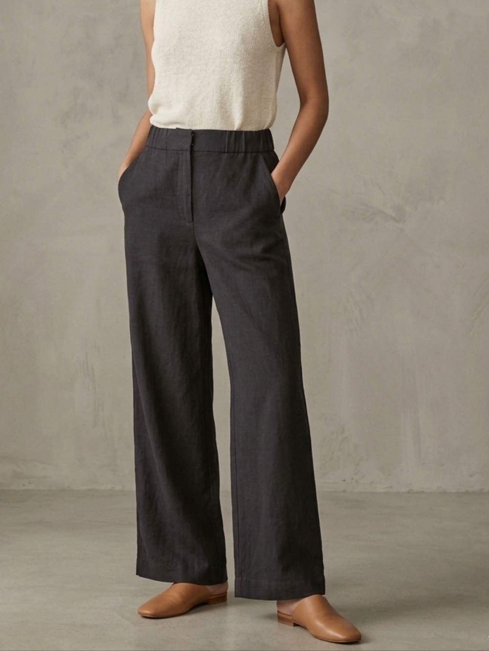 H&M Women's Black Wide-Leg Pants Size 6